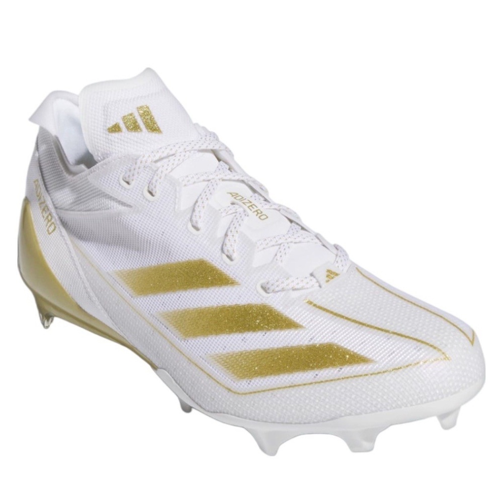new men's sizes Adidas Adizero Electric White Gold Football Cleats IE4381